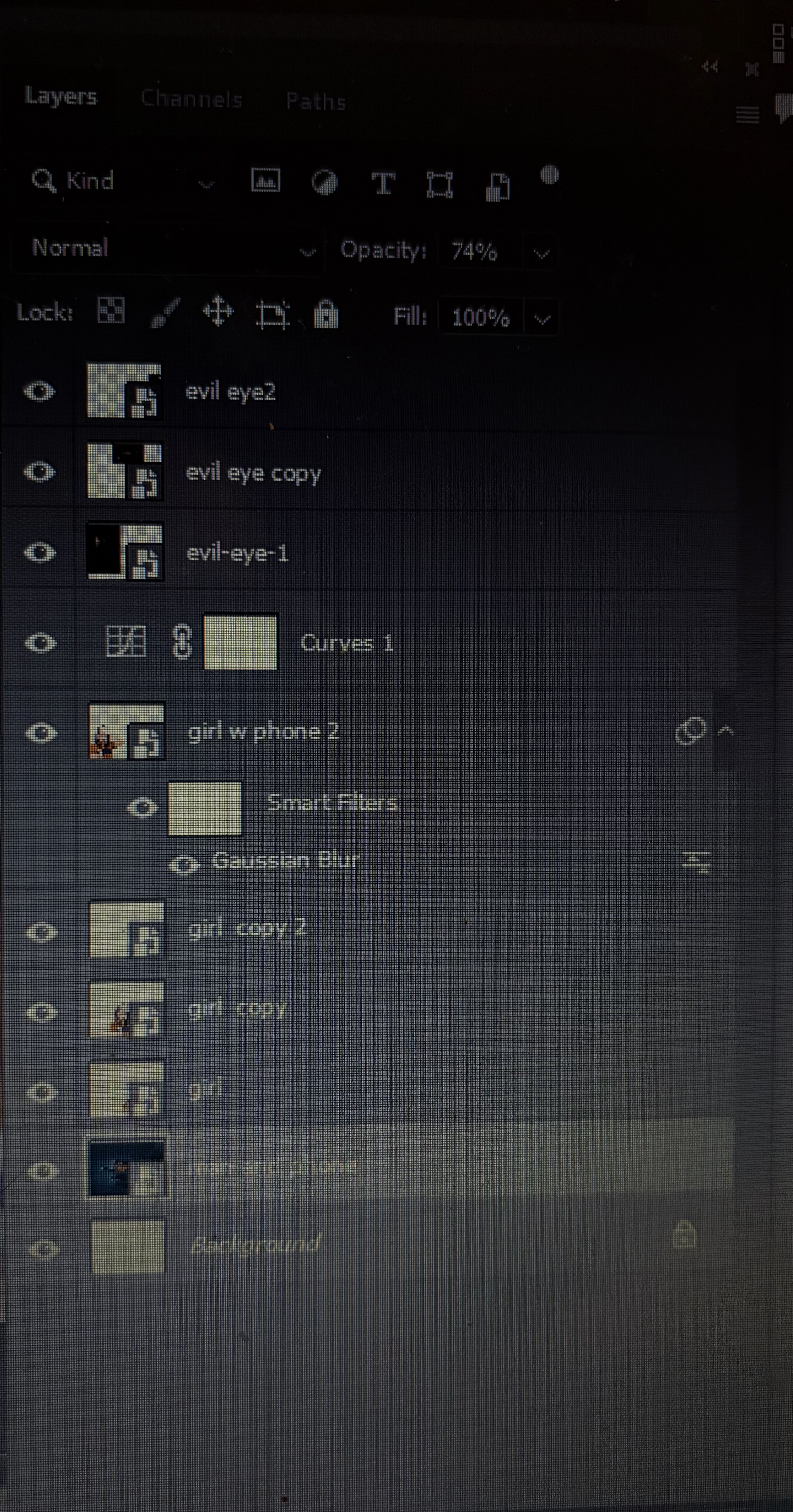 Photoshop layers screenshot for Homework 4